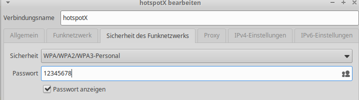 Wählen Sie beim Tab 