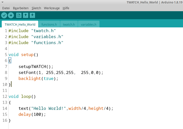 Screenshot of the project after customization.