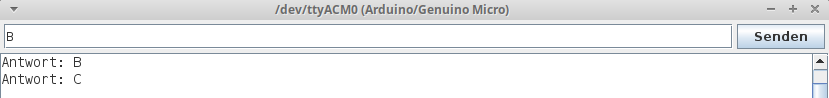 Kommunikation auf dem seriellen Monitor.