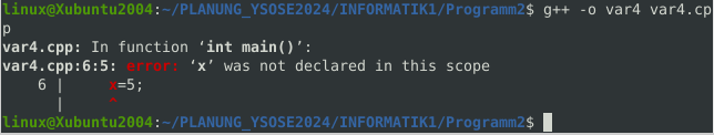 Auch Variante 4 liefert Compilerfehler.
