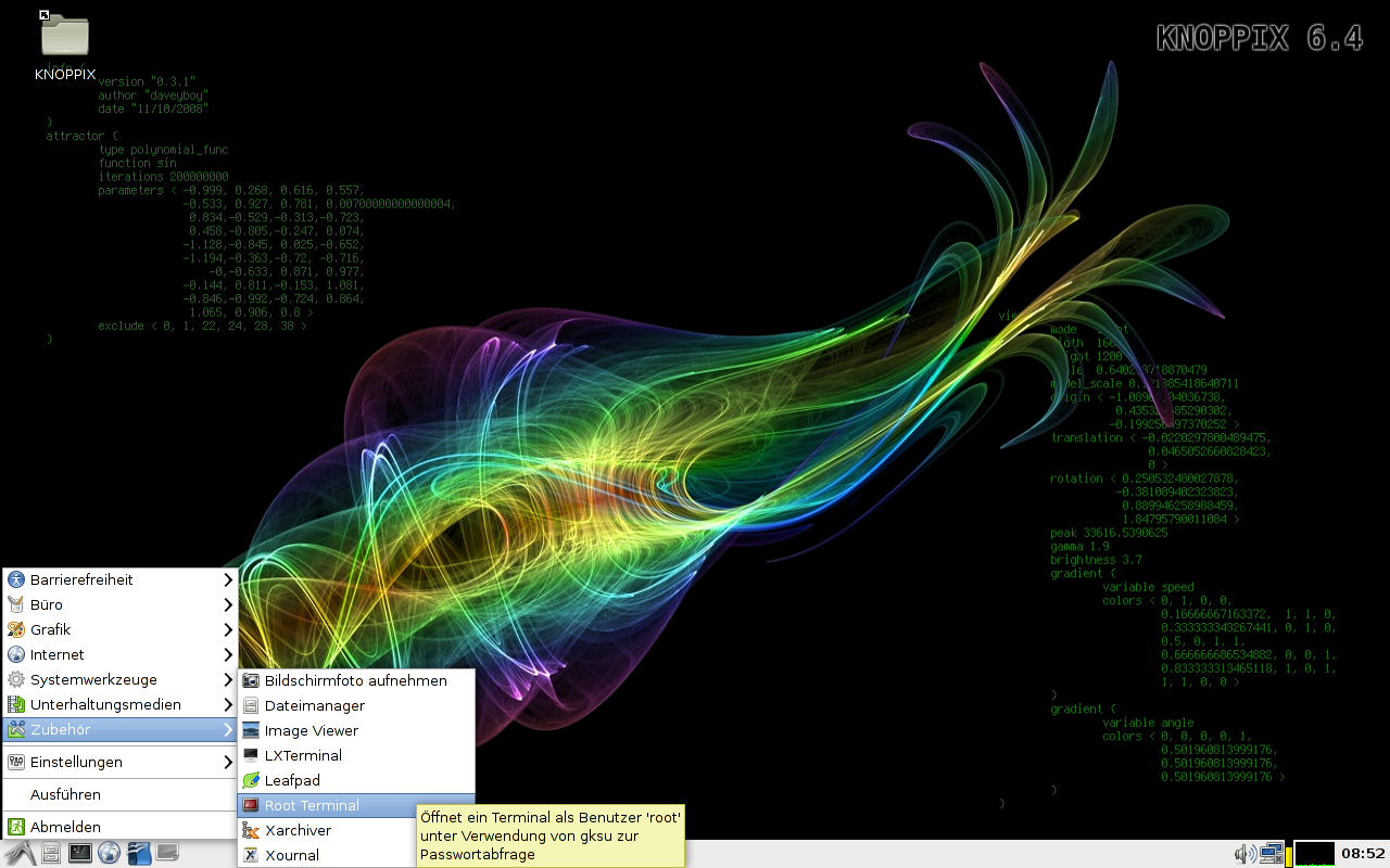 Root-Terminal öffnen.