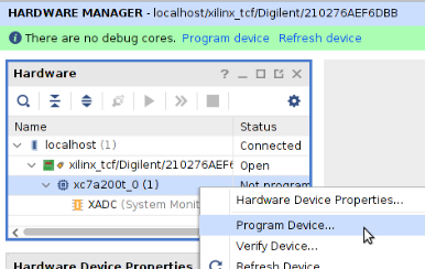 Mit rechter Maustaste auf das FPGA-Symbol gehen und