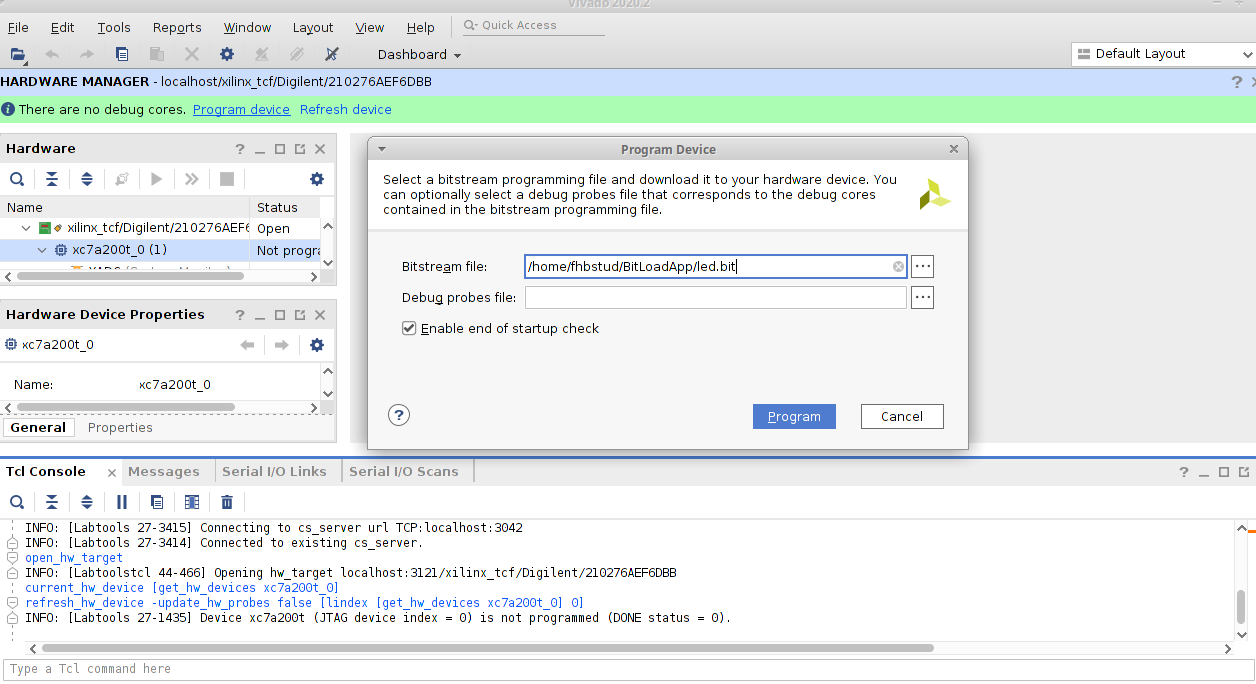 Flashen &uuml;ber VIVADO