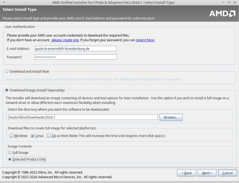Auswahl des Download-Programms.