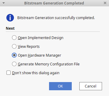 Open Hardware Manager -- NICHT Open implemented Design.