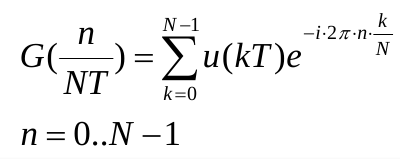 Vorschfift zur Transformation eines Zeitverlaufs in den Frequenzbereich mit Hilfe der Digitalen Fouriertransformation.