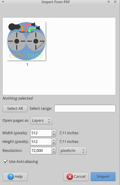 Import des pdf-Icons nach Gimp.