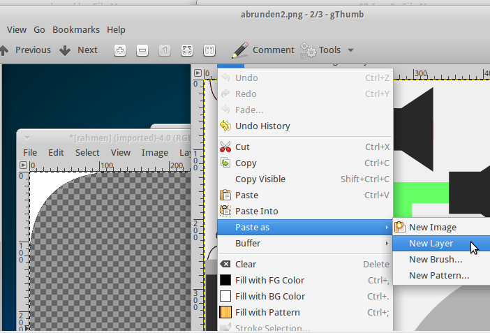 Rahmen als Layer auf Icon kopieren.