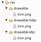 Speicherort der Icons im Eclipse-Projekt.