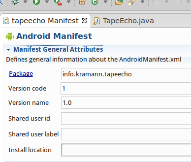 Packagepfad im Manifest korrigieren