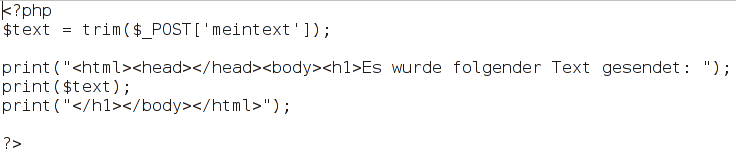 Datei test2.php in htdocs des XAMPP-Servers.